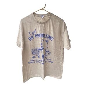 Gildan graphic tee tan purple Bear shopping size XL